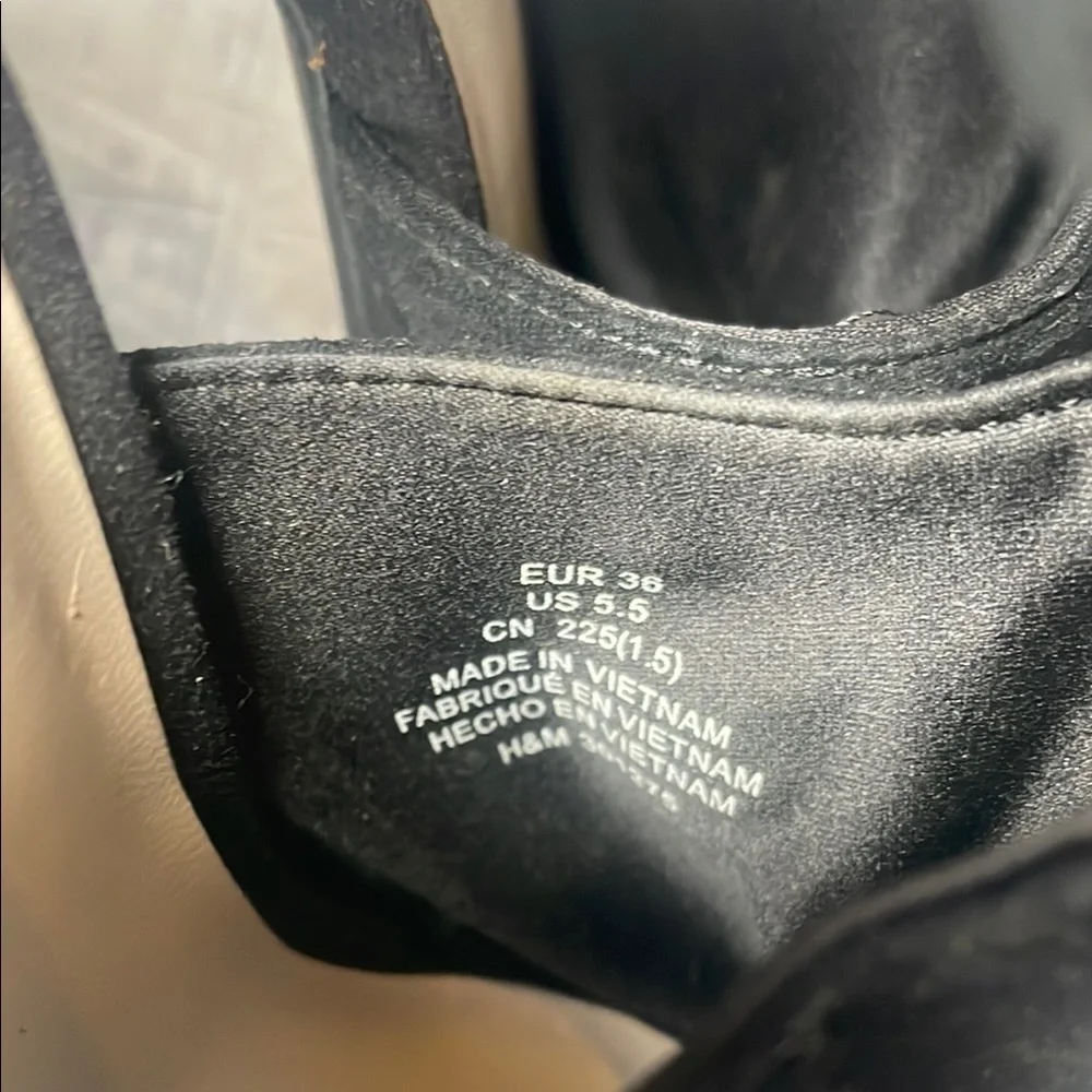 H&M Black Block Heel Sandals